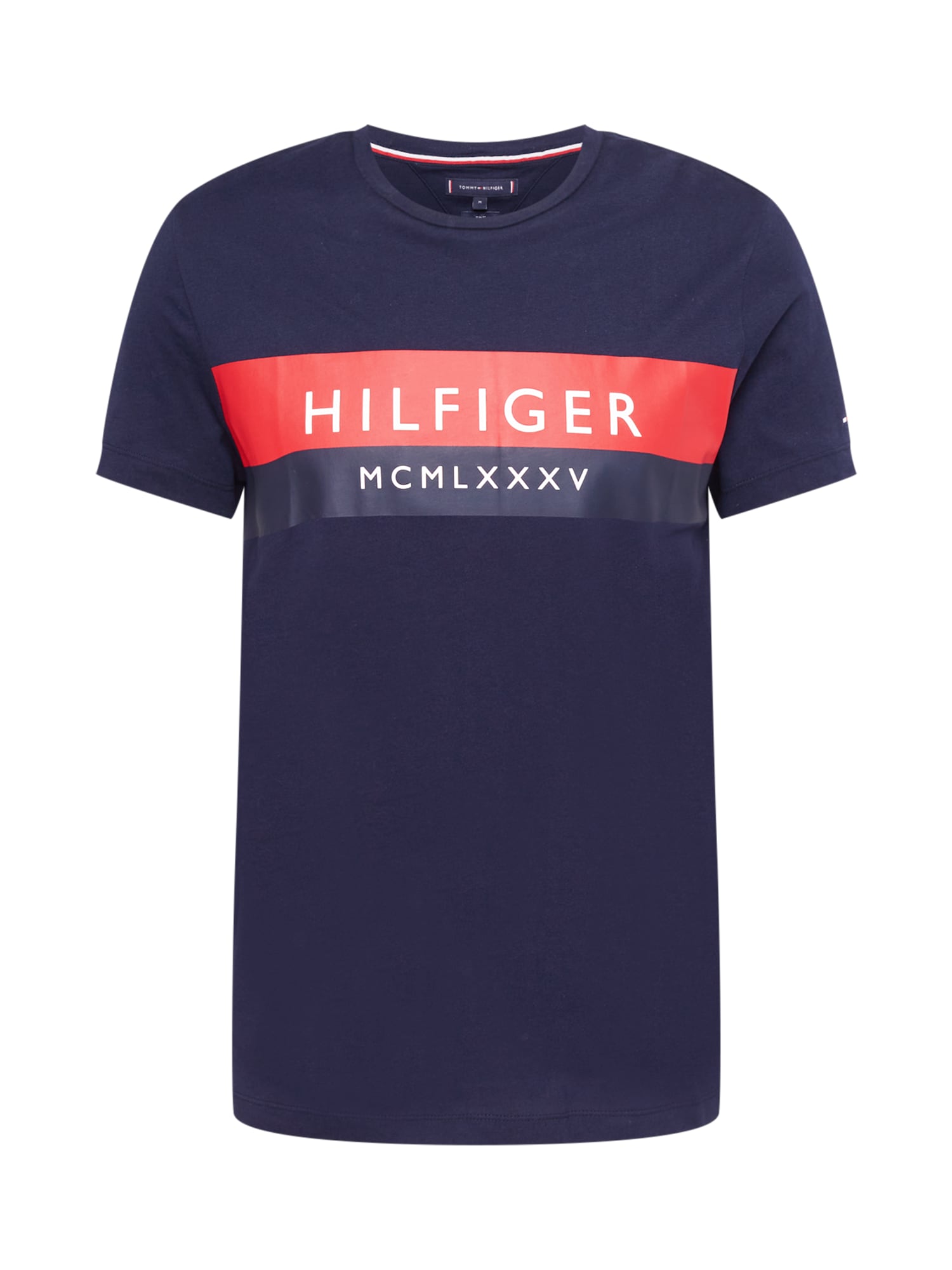 TOMMY HILFIGER Majica  temno modra / svetlo rdeča / bela