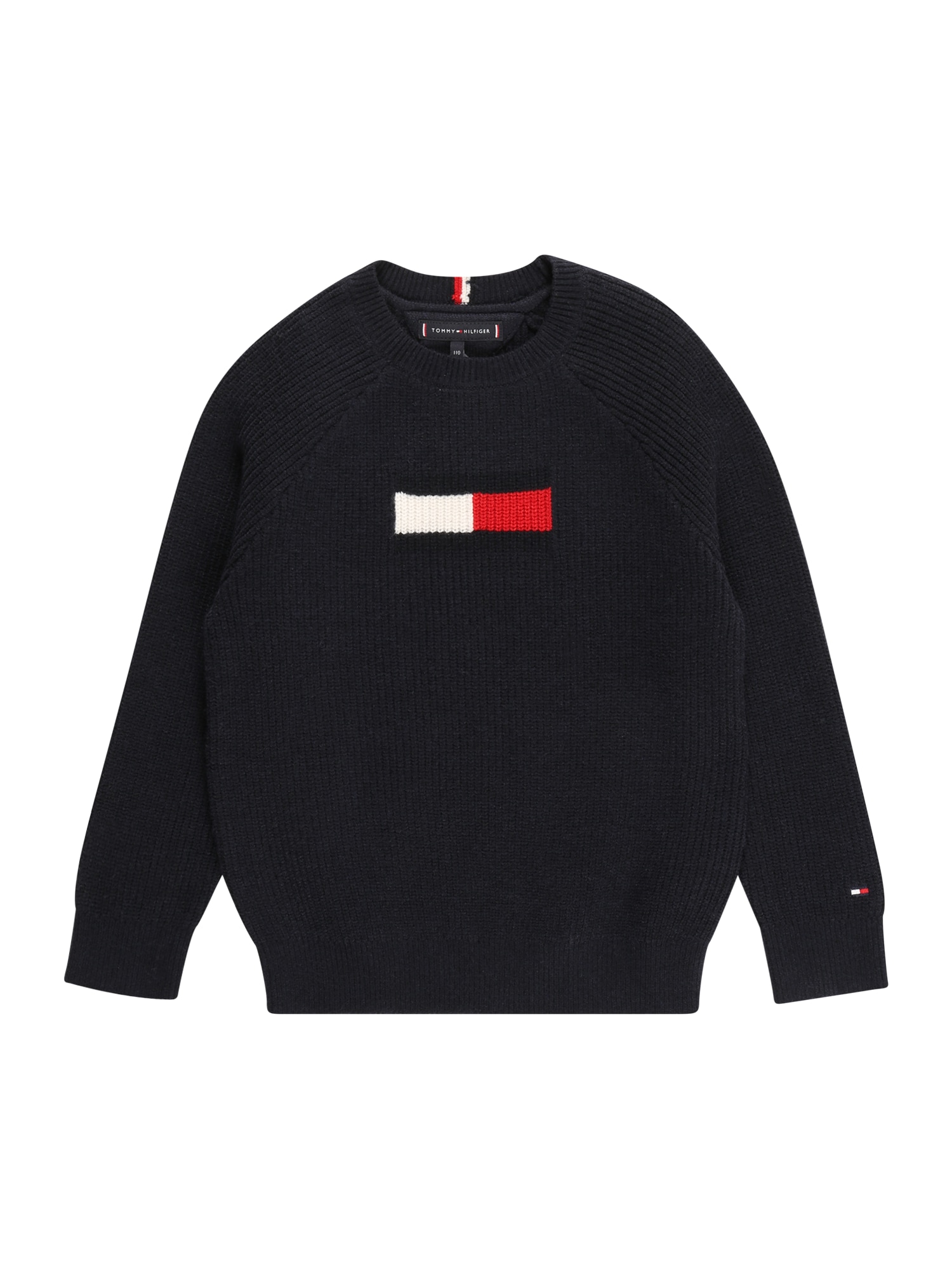 TOMMY HILFIGER Pulover  nočno modra / rdeča / bela