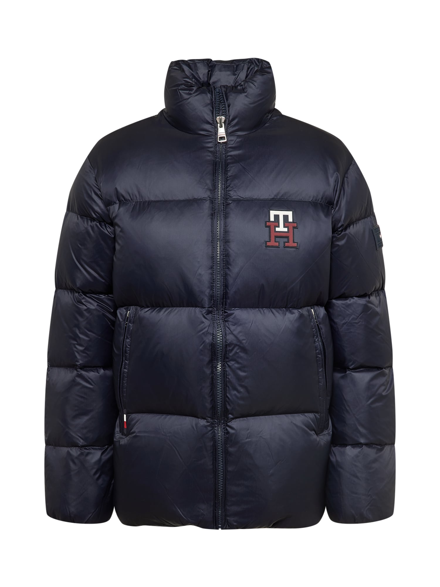 TOMMY HILFIGER Zimska jakna  nočno modra / temno rdeča / bela