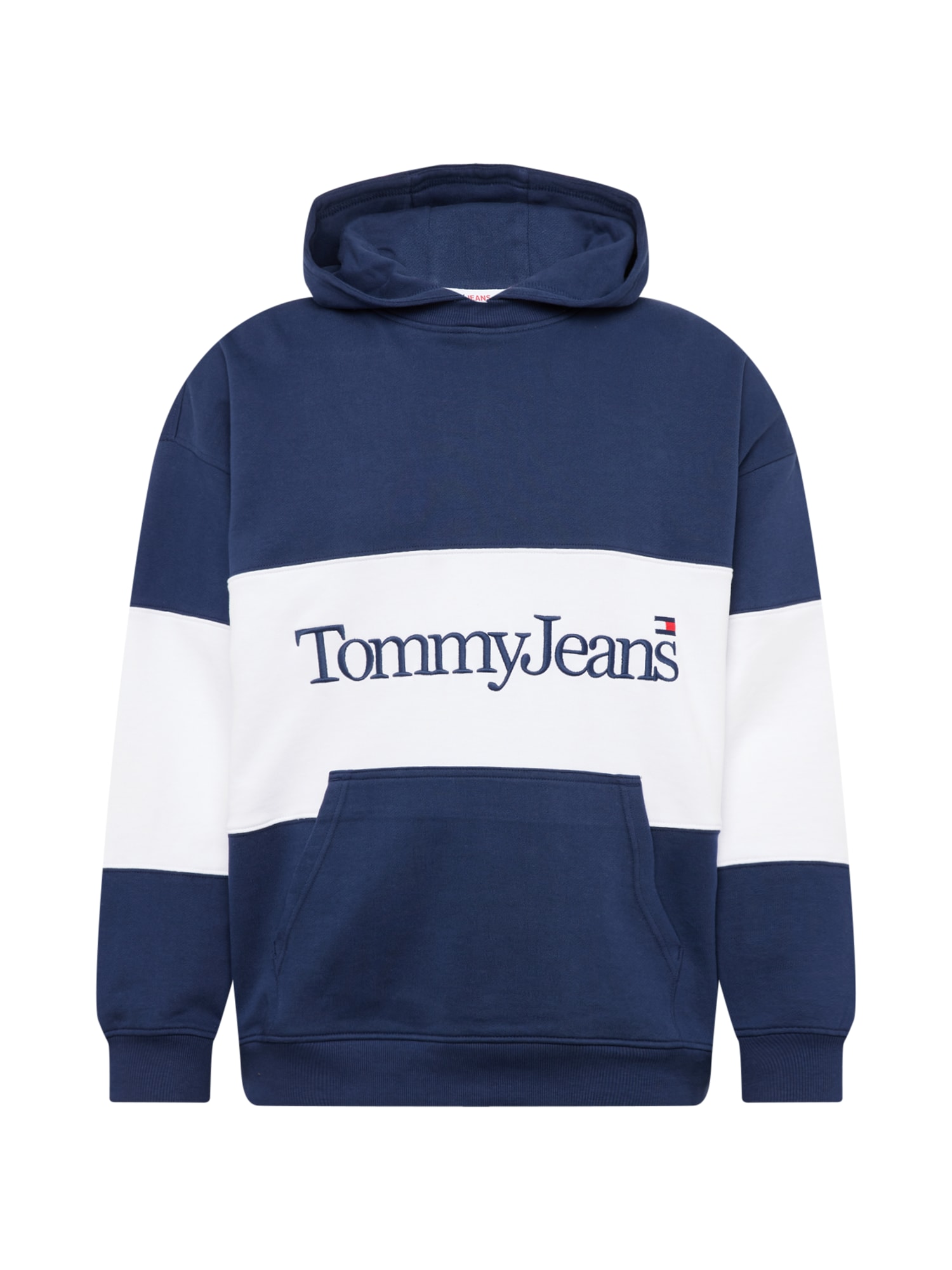 Tommy Jeans Majica  temno modra / bela