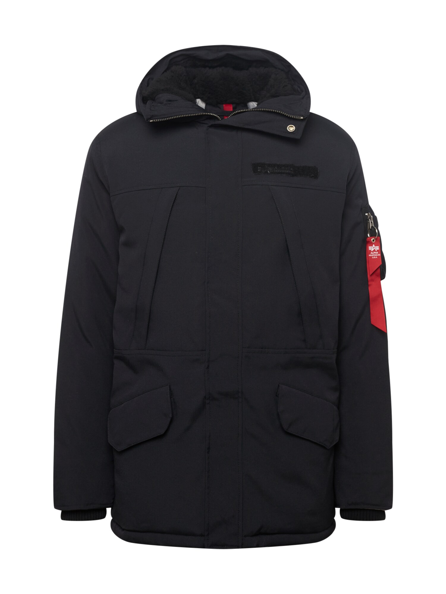 ALPHA INDUSTRIES Prehodna jakna 'Expedition'  siva / rdeča / črna / bela