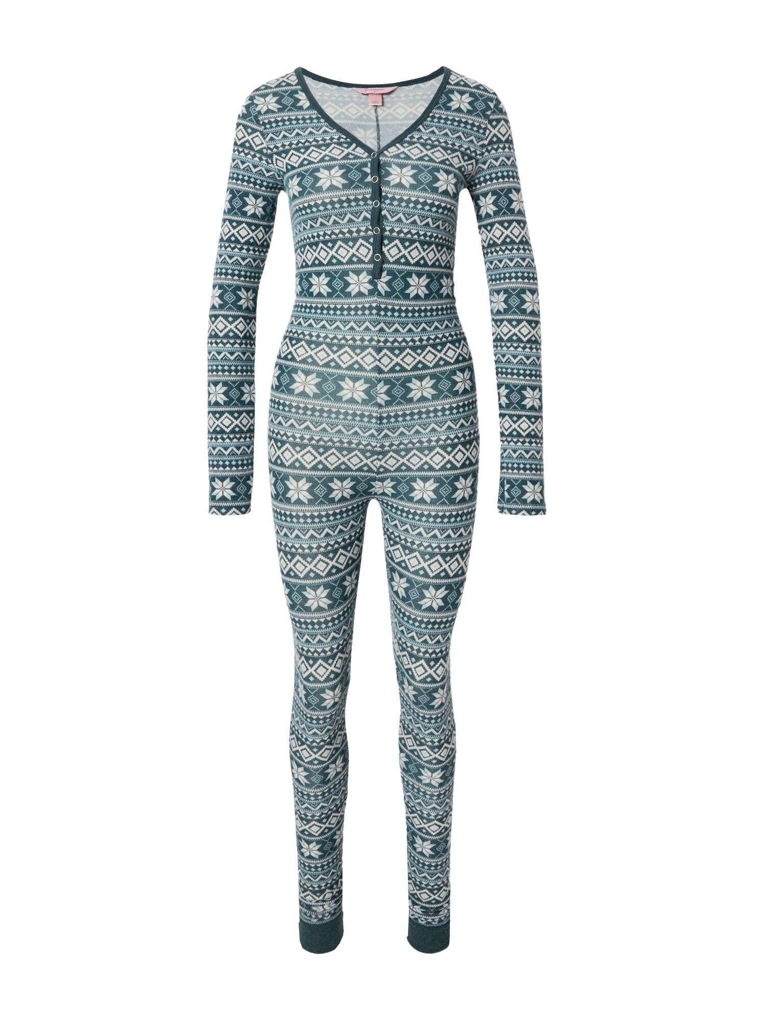 Hunkemöller Pižama 'Onesie'  zelena / bela