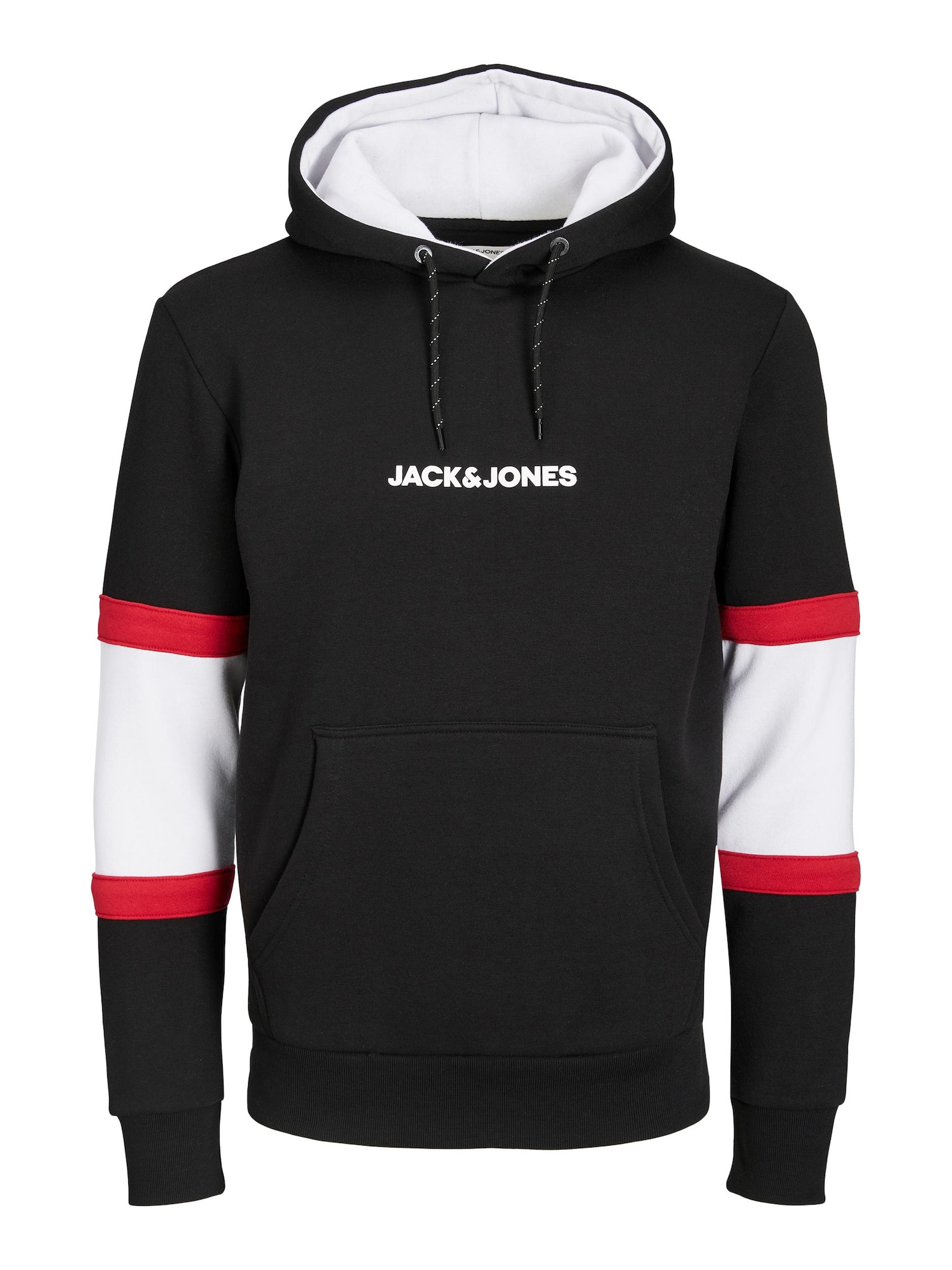 JACK & JONES Majica 'LAYTON'  rdeča / črna / bela