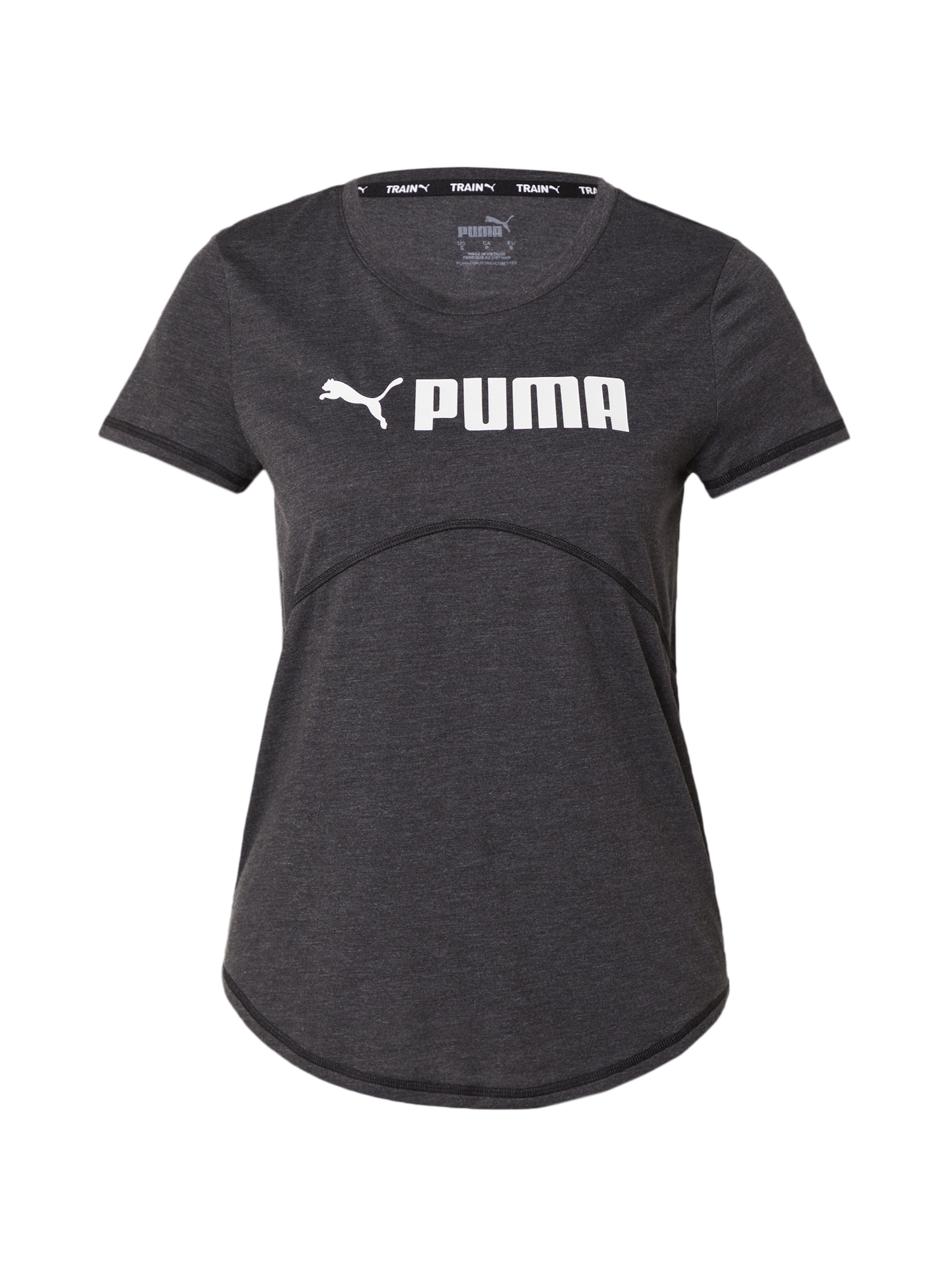 PUMA Funkcionalna majica 'Fit Heather Tee'  pegasto črna / bela