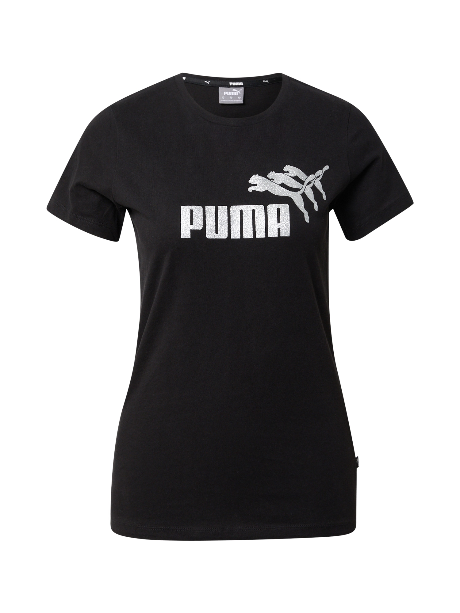 PUMA Funkcionalna majica  črna / srebrna