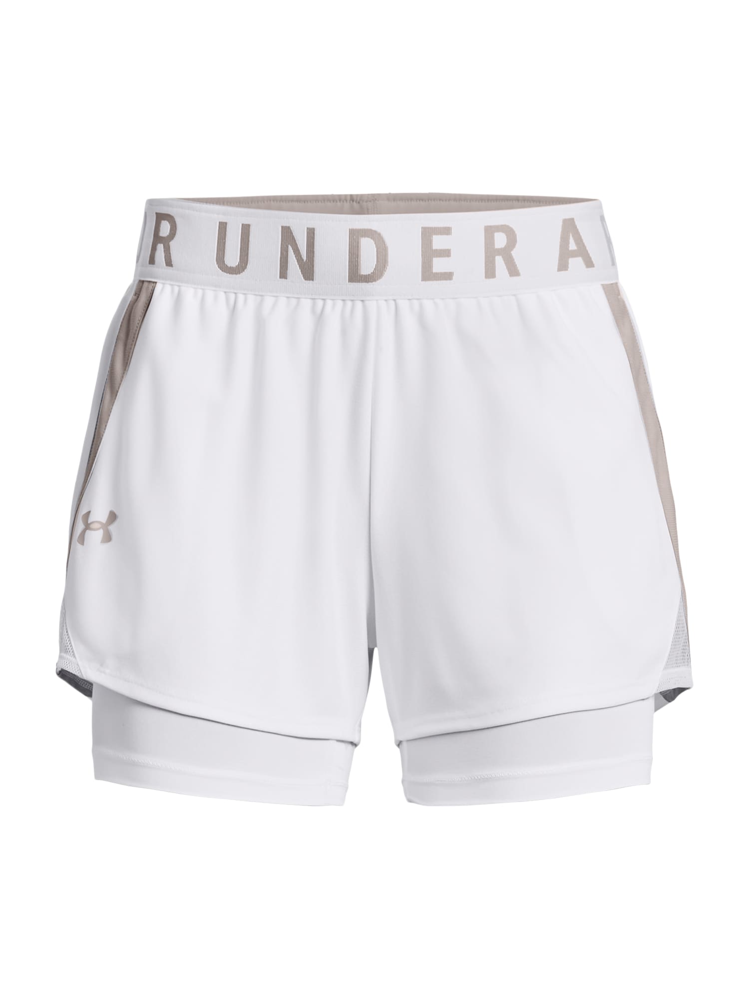 UNDER ARMOUR Športne hlače 'Play Up 2-in-1 Shorts'  bela