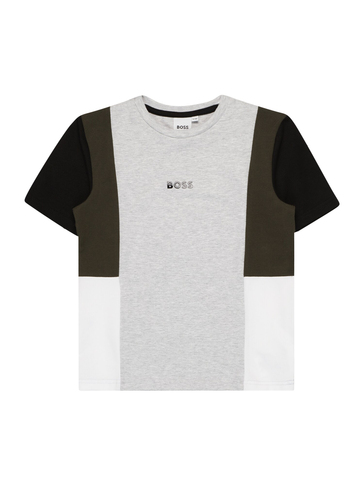 BOSS Kidswear Majica  svetlo siva / temno zelena / črna / bela