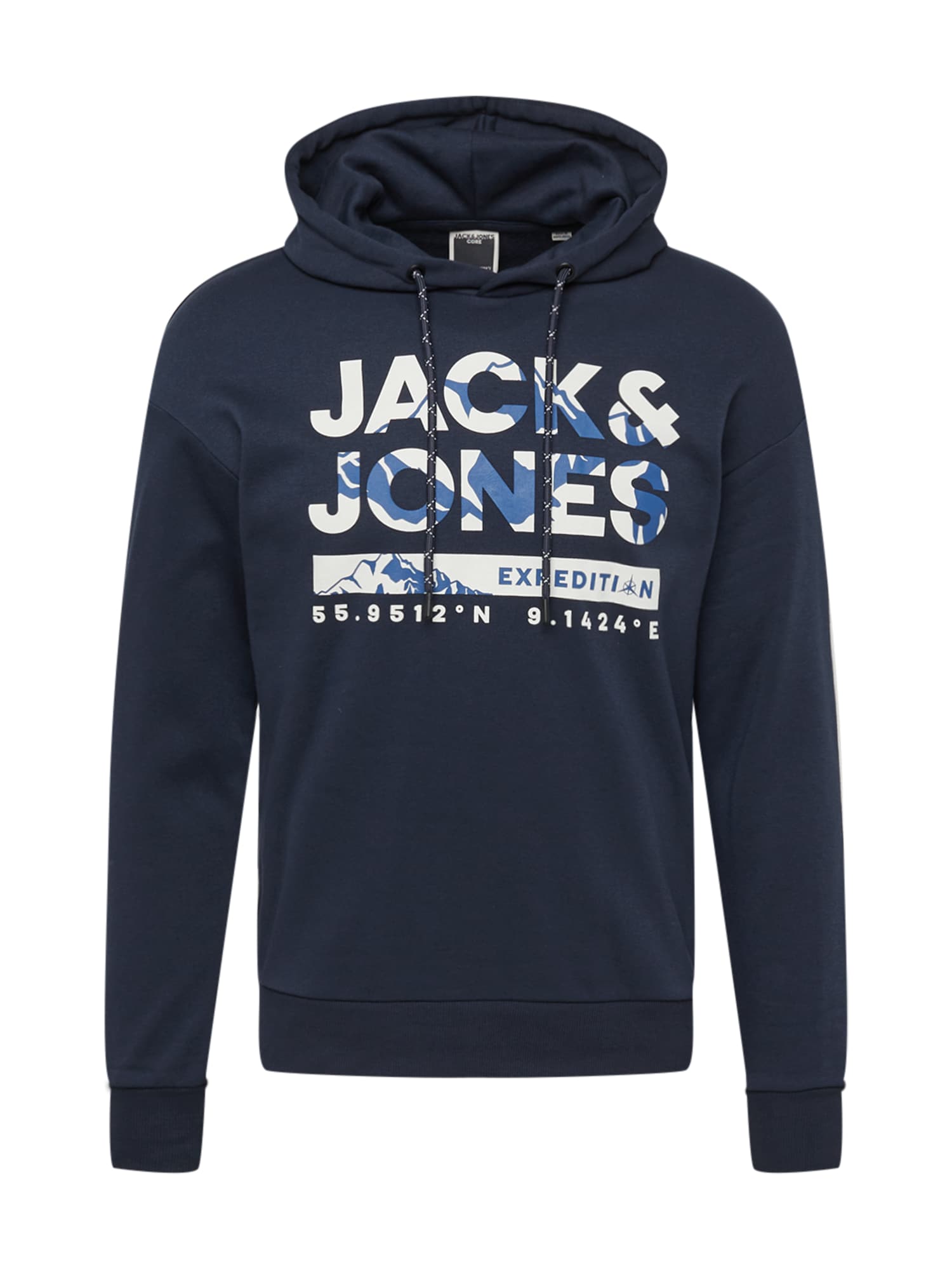 JACK & JONES Majica 'HUNTER'  modra / mornarska / bela