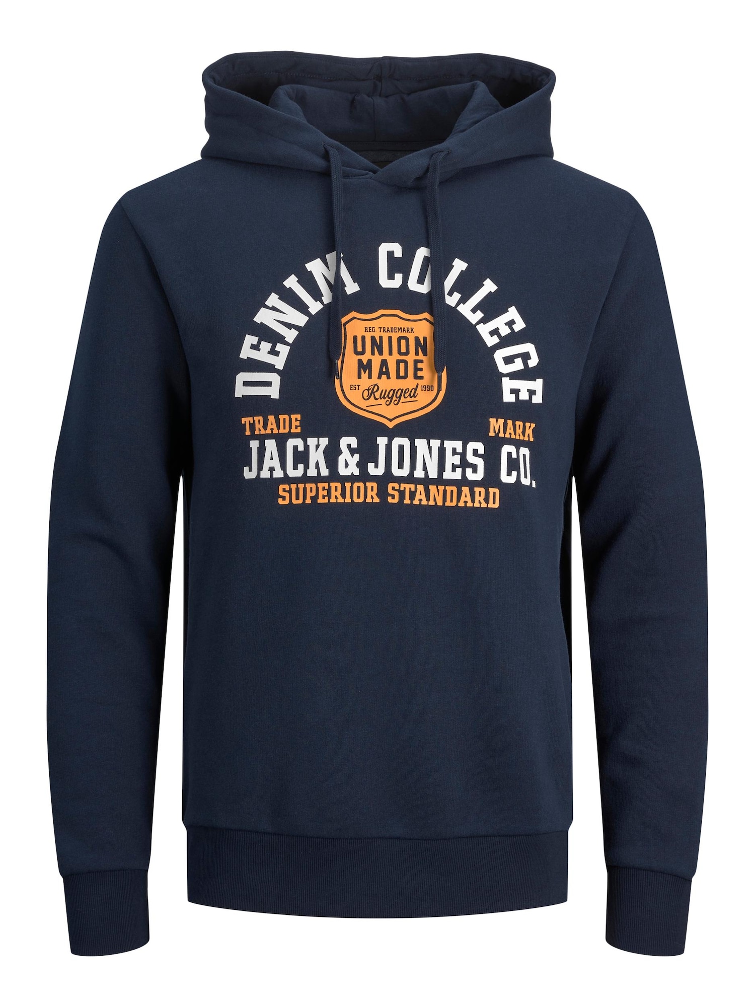 JACK & JONES Majica  nočno modra / oranžna / bela