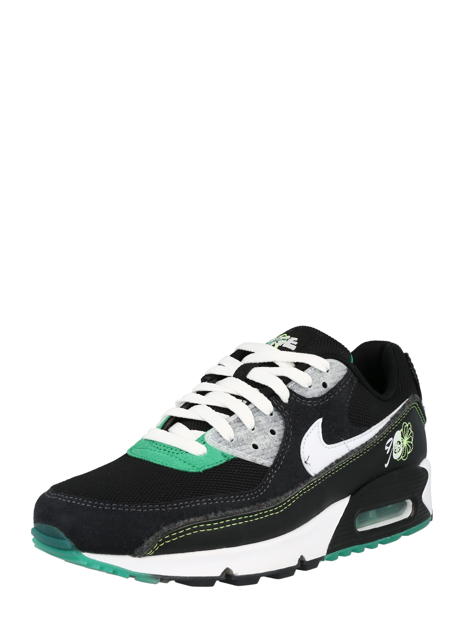 Nike Sportswear Nizke superge 'AIR MAX 90'  siva / zelena / črna / bela