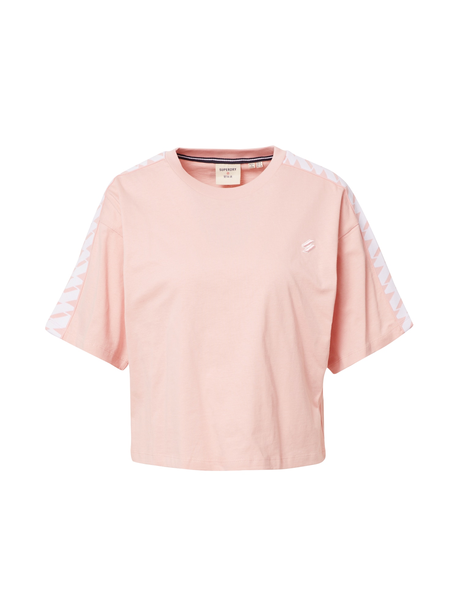 Superdry Majica  staro roza / bela