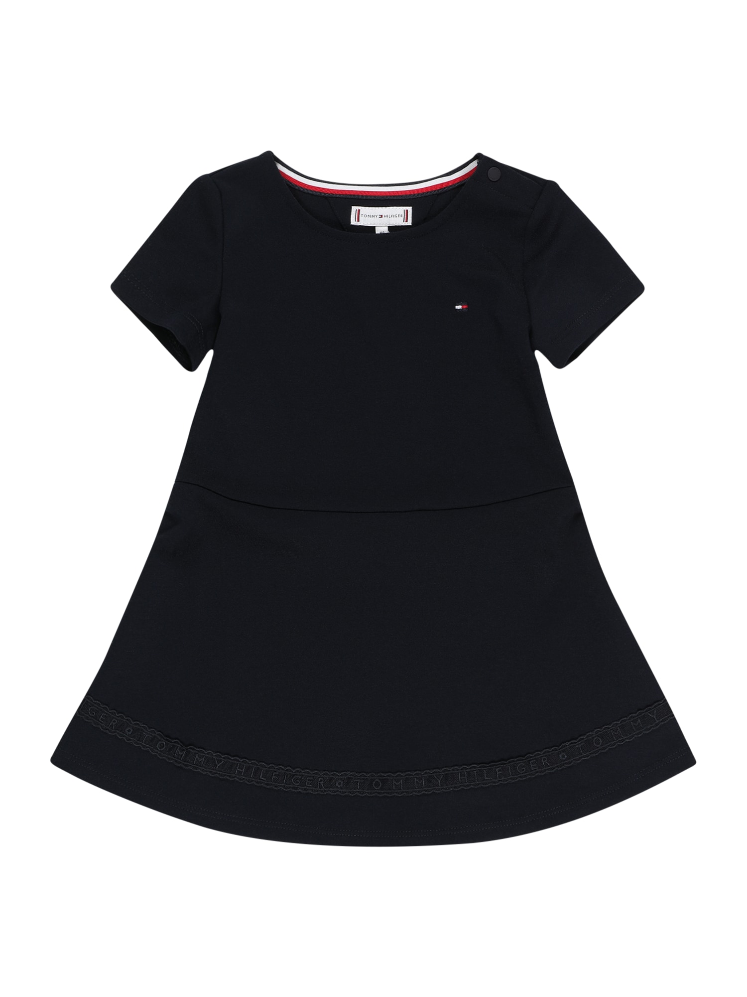 TOMMY HILFIGER Obleka 'Punto'  nočno modra / rdeča / bela