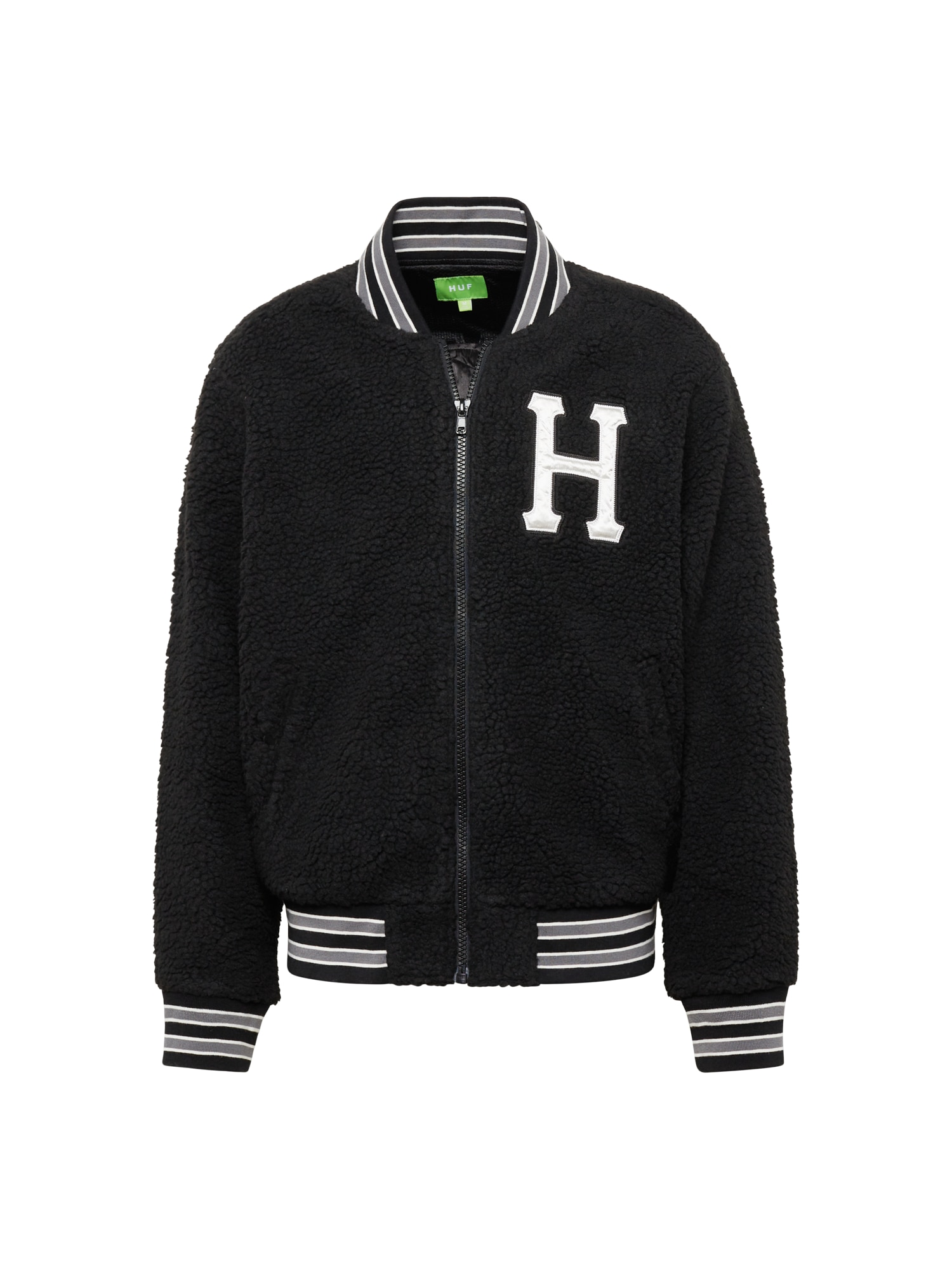 HUF Prehodna jakna 'VARSITY'  črna / bela