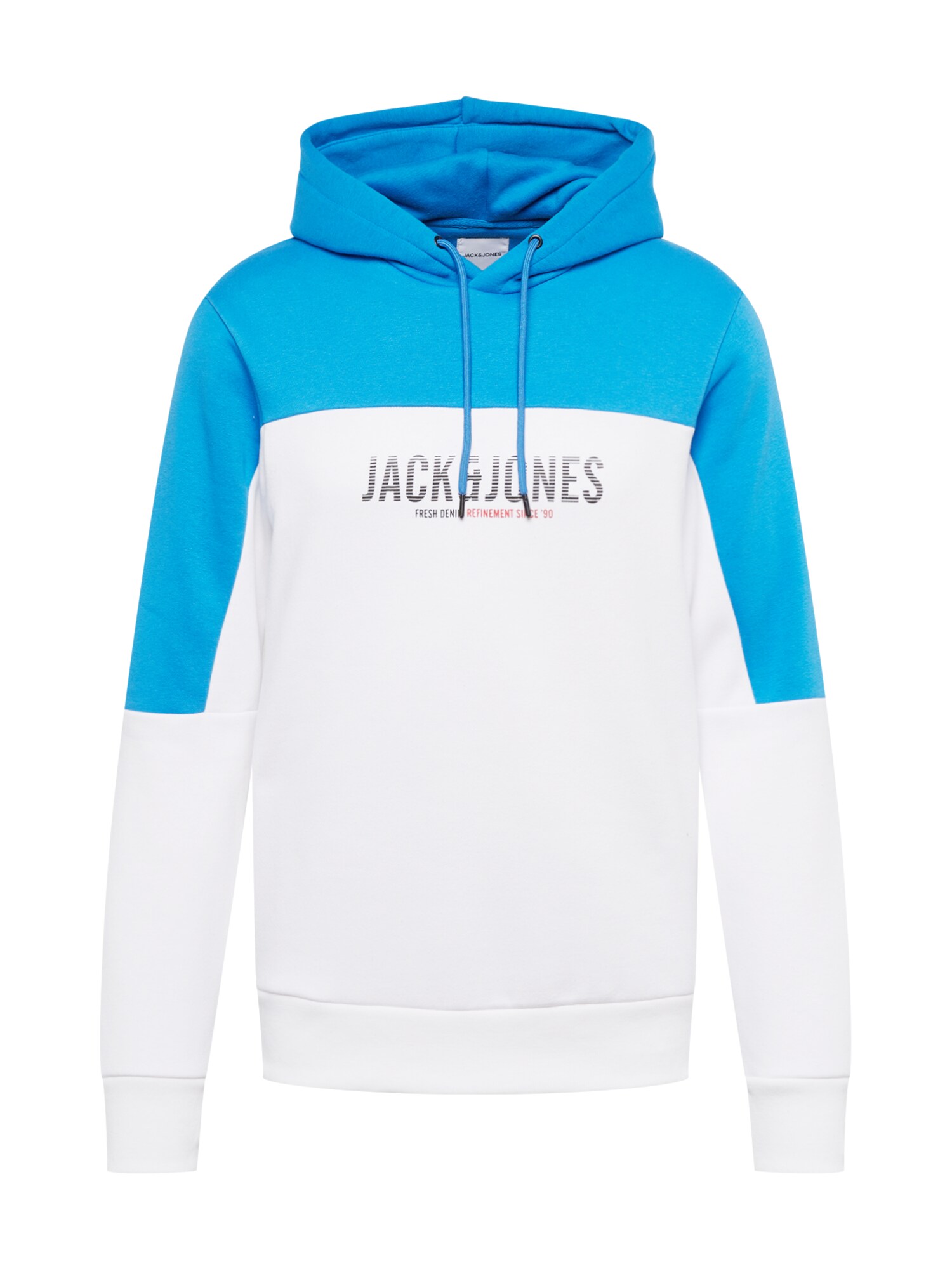 JACK & JONES Majica 'DAN'  azur / pastelno rdeča / črna / bela