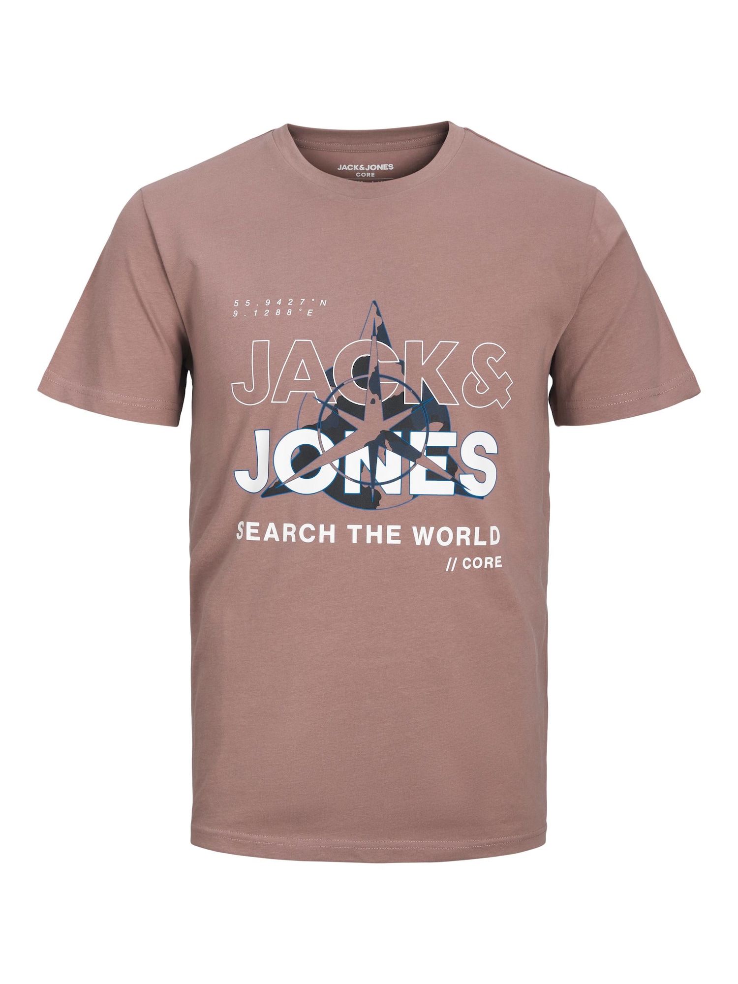 JACK & JONES Majica 'Hunt'  marine / mauve / črna / bela