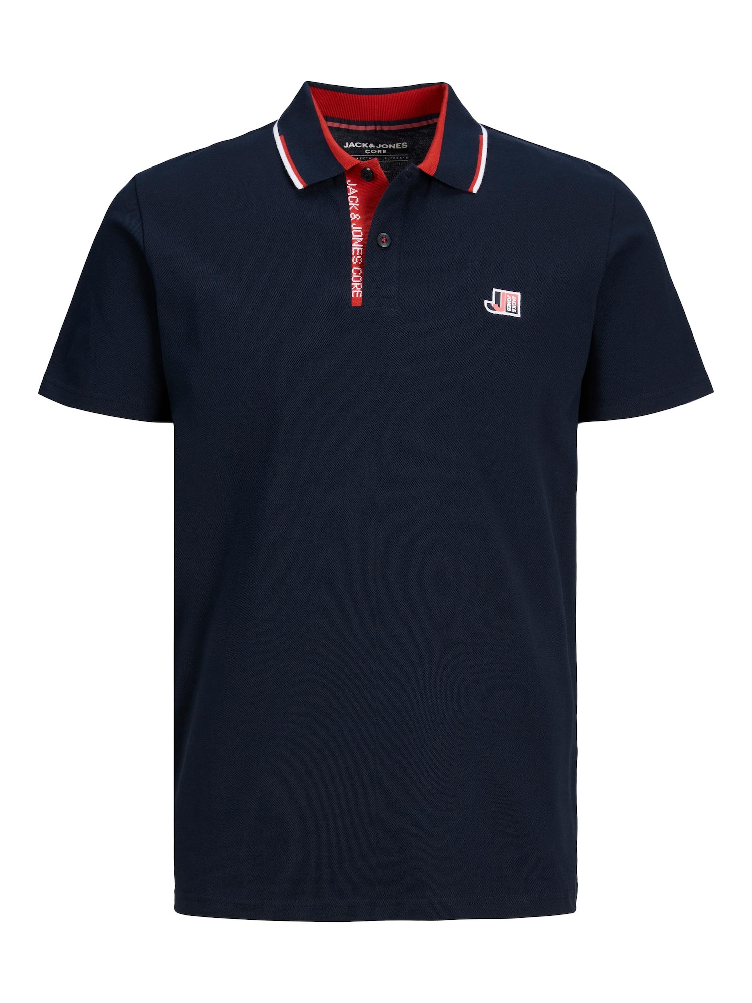 JACK & JONES Majica 'Logan'  mornarska / rdeča / bela