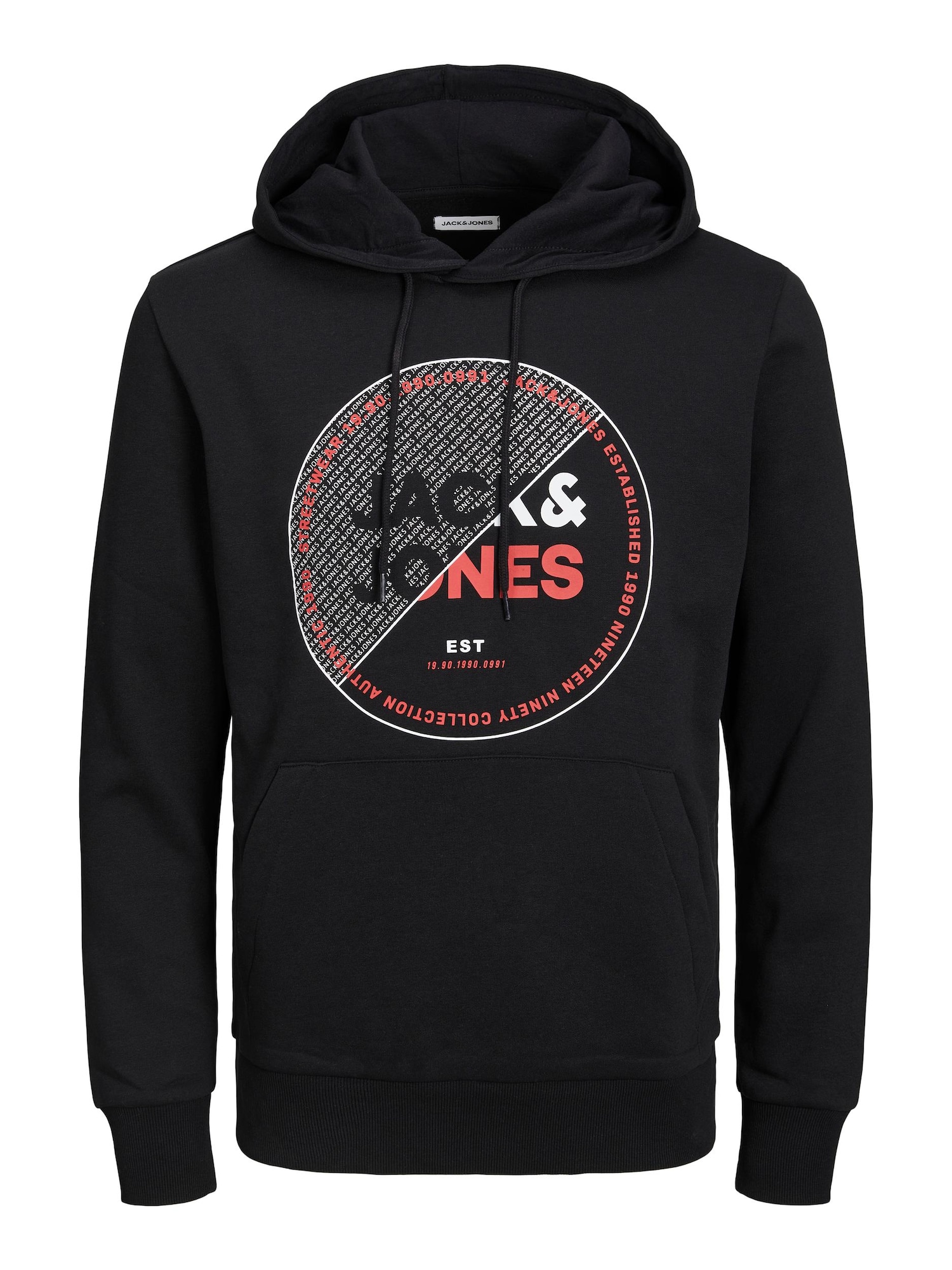 JACK & JONES Majica 'Ralf'  rdeča / črna / bela