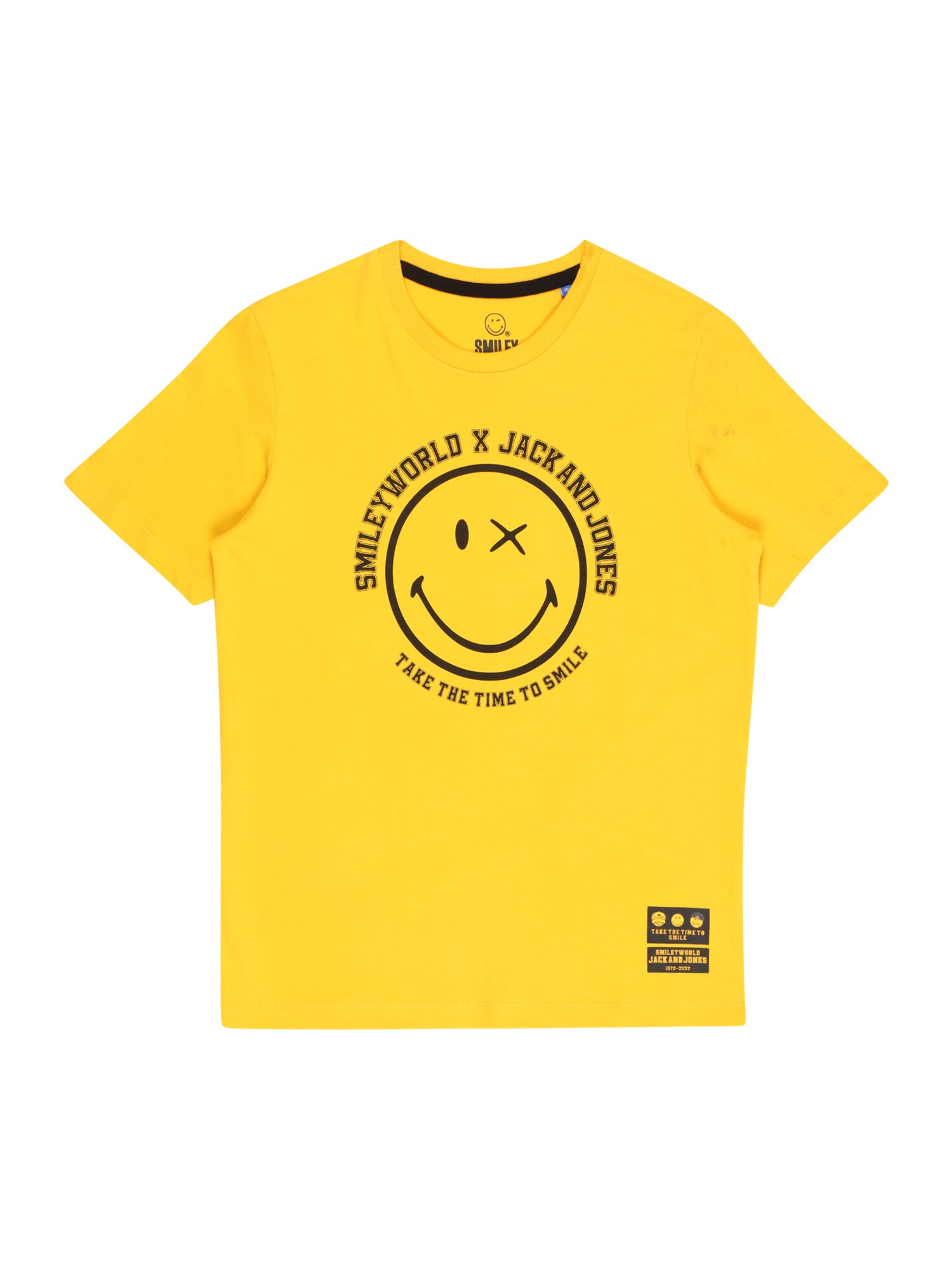 Jack & Jones Junior Majica 'JORSMILEY WORLD'  rumena / črna