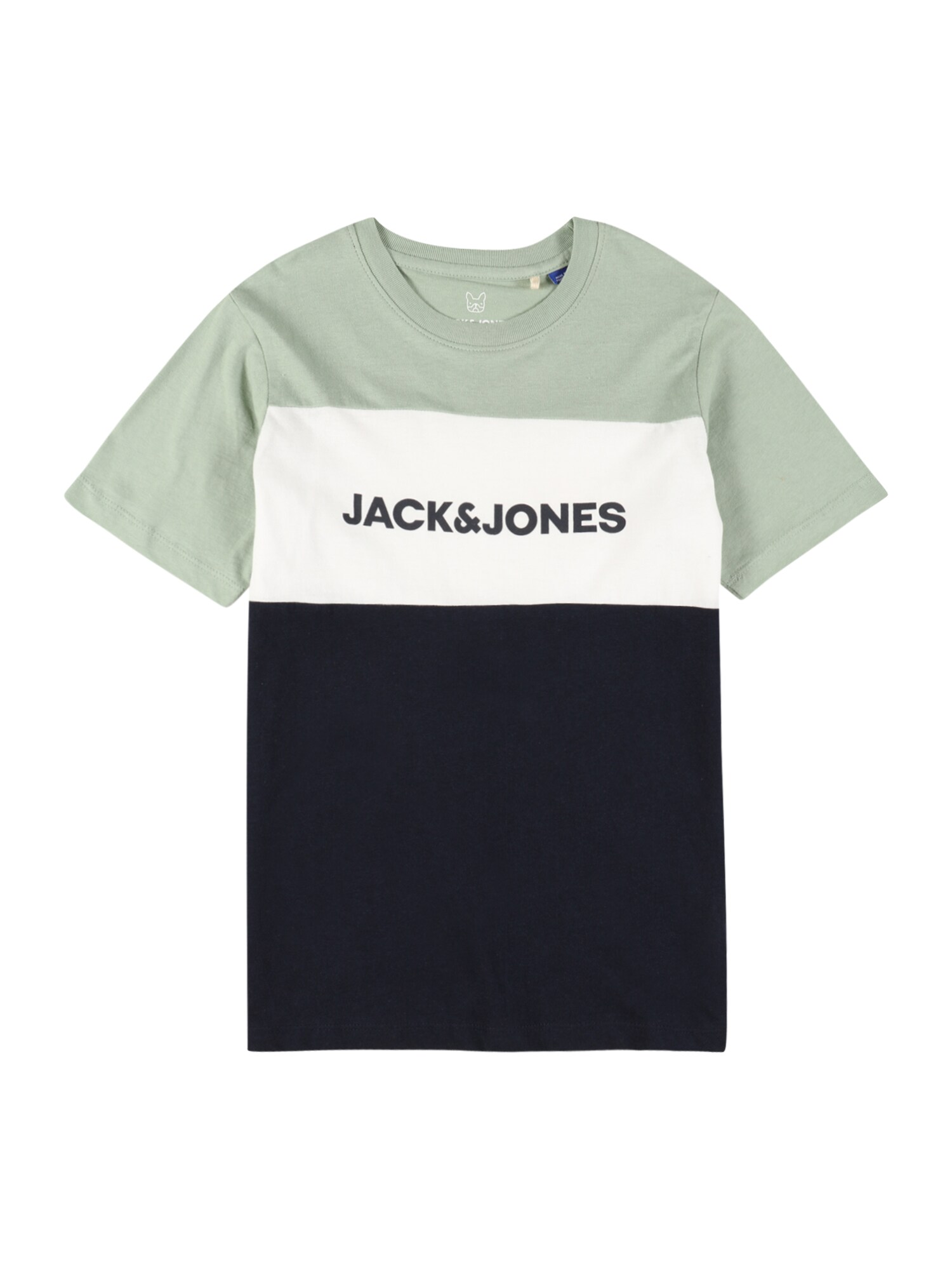 Jack & Jones Junior Majica  mornarska / pastelno zelena / bela