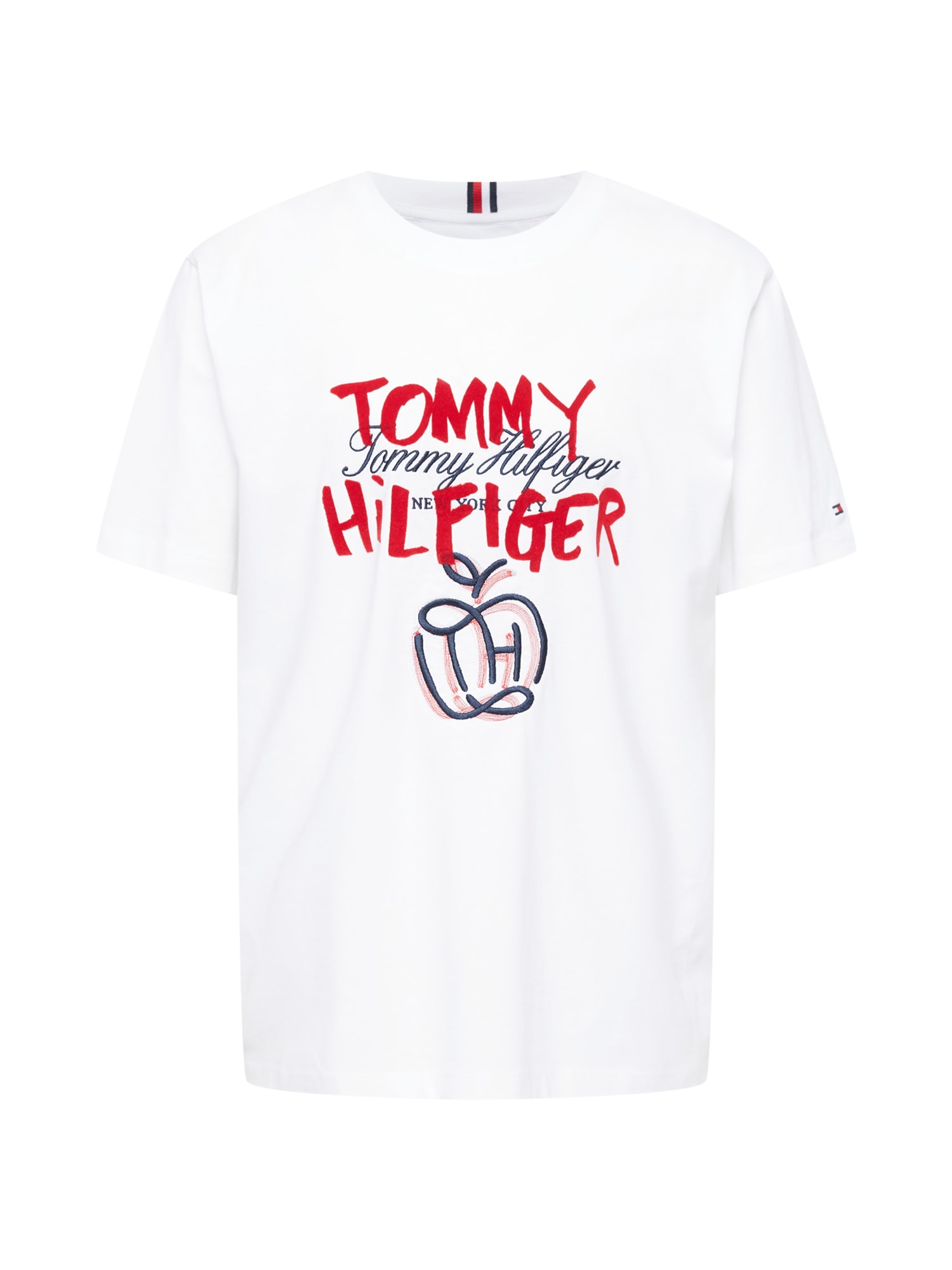 TOMMY HILFIGER Majica 'POP'  mornarska / rdeča / bela