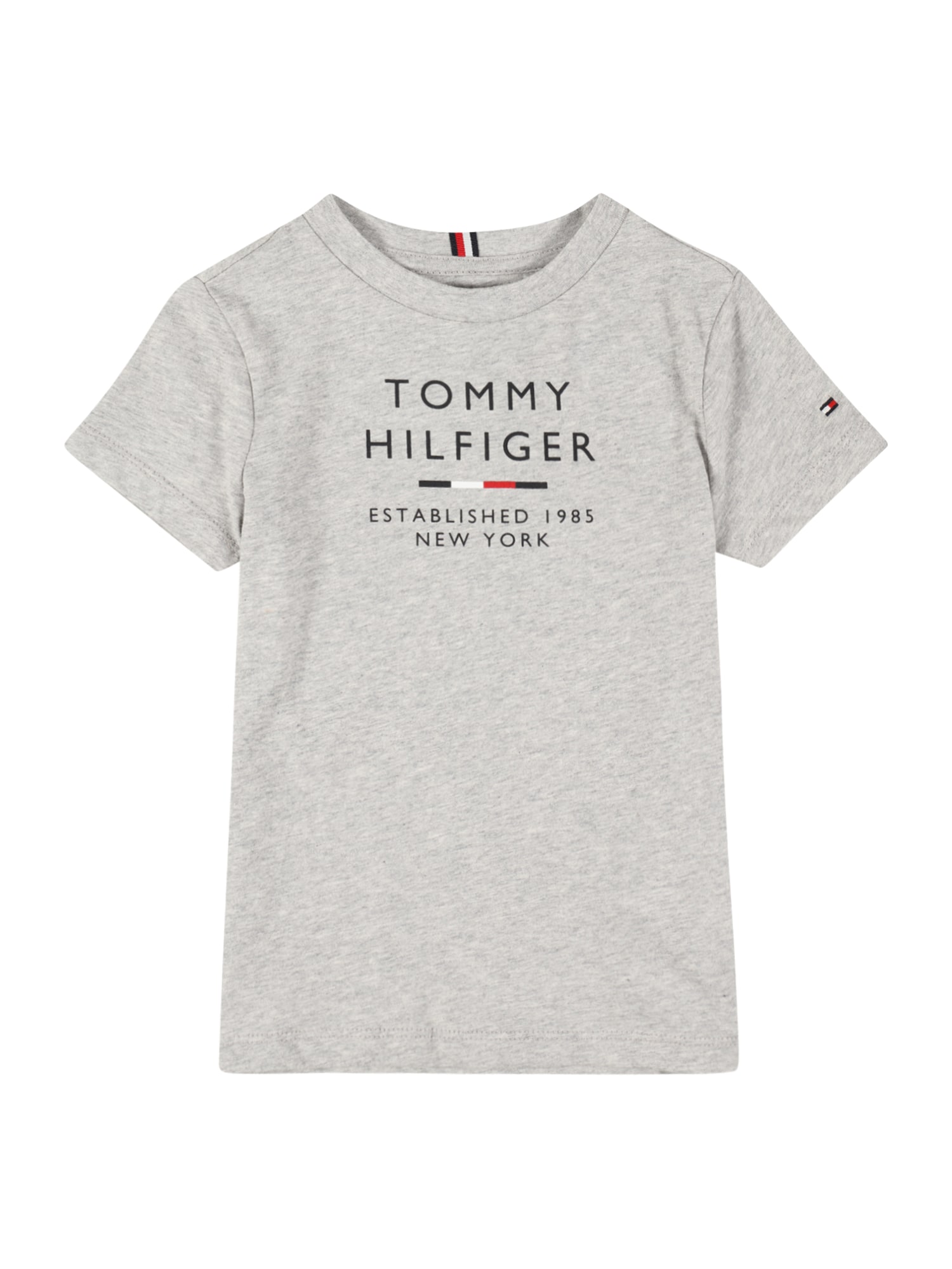 TOMMY HILFIGER Majica  mornarska / svetlo siva / rdeča / bela