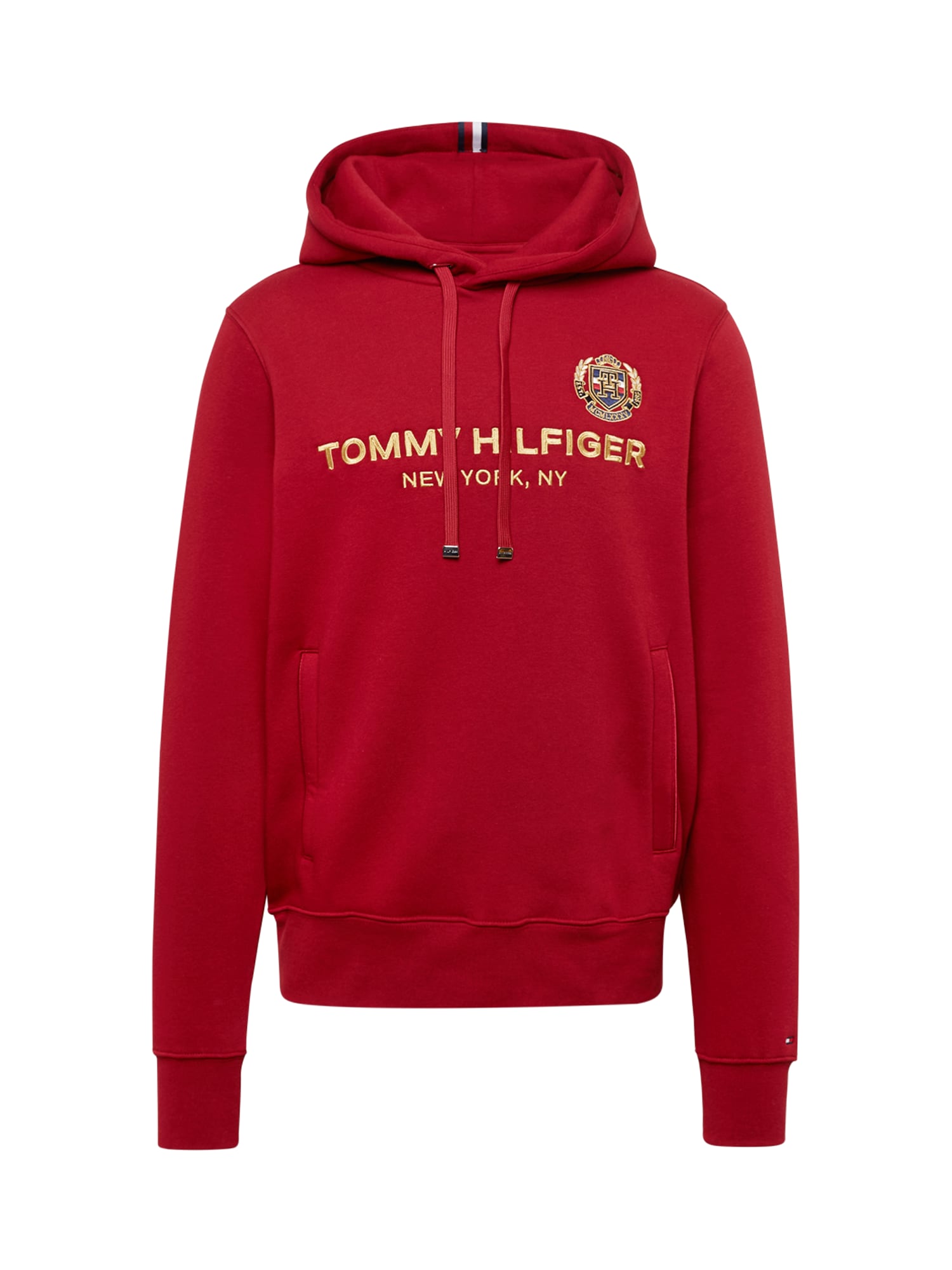 TOMMY HILFIGER Majica  mornarska / zlata / rdeča / bela