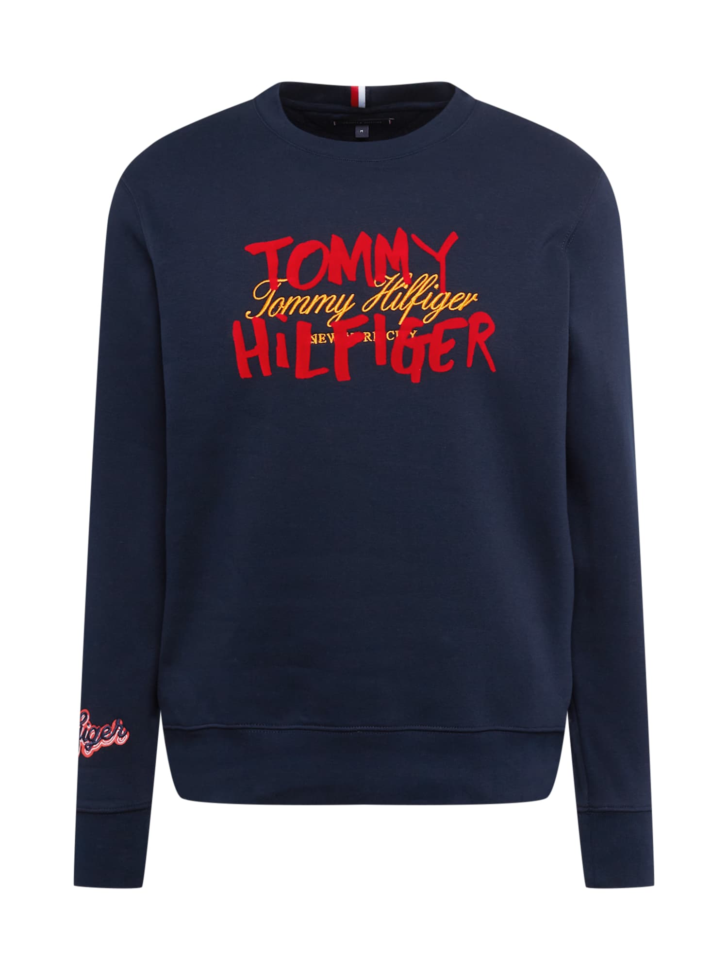 TOMMY HILFIGER Majica  nočno modra / zlato-rumena / rdeča / bela