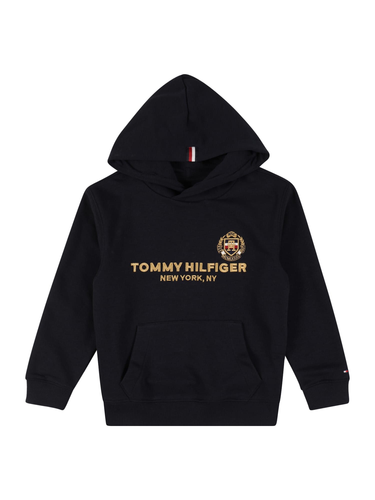 TOMMY HILFIGER Majica  temno modra / zlata / rdeča / bela