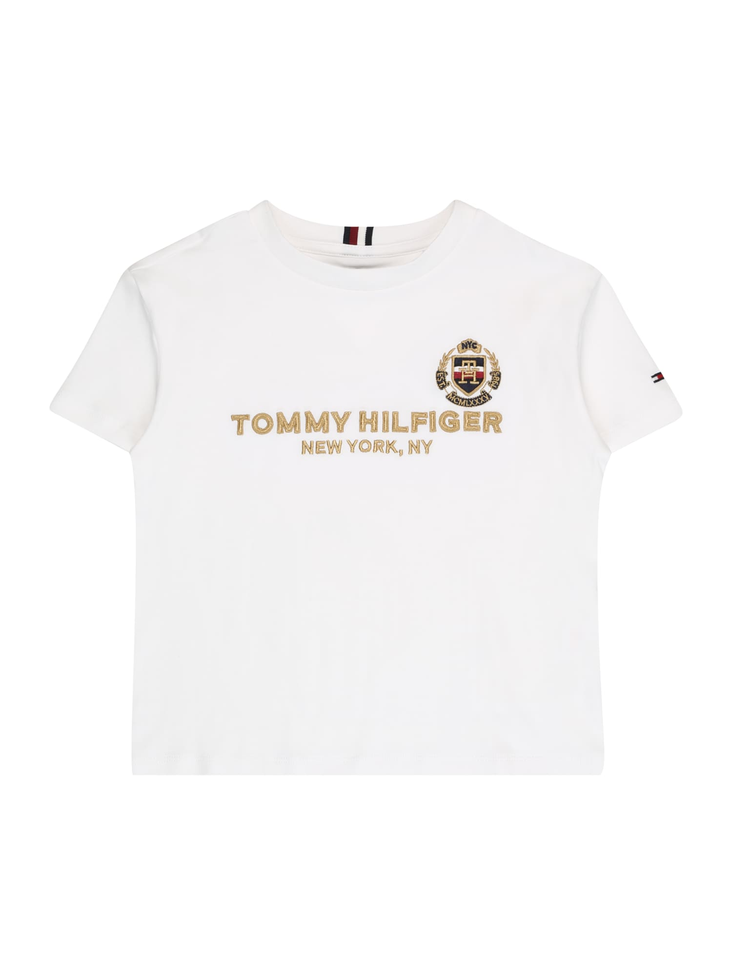 TOMMY HILFIGER Majica  zlata / bela