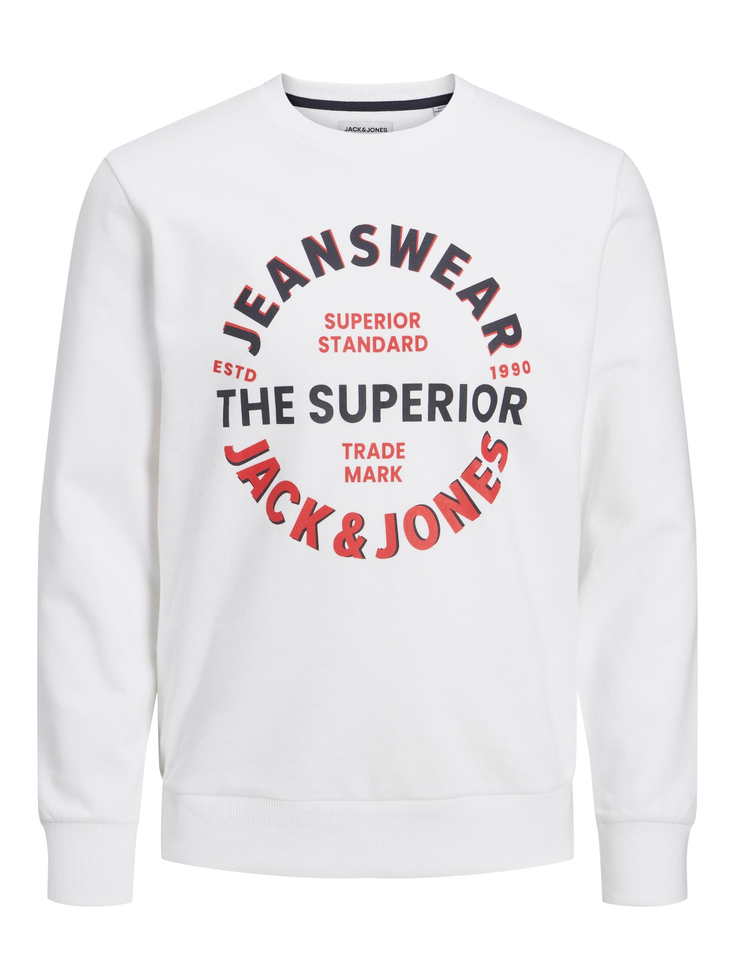 JACK & JONES Majica 'ANDY'  temno rdeča / črna / bela