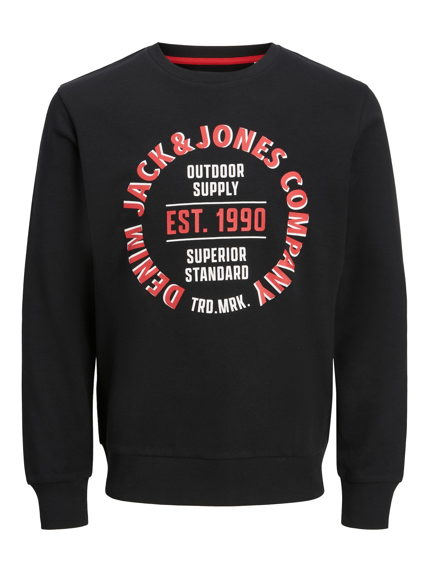 JACK & JONES Majica 'Andy'  rdeča / črna / bela