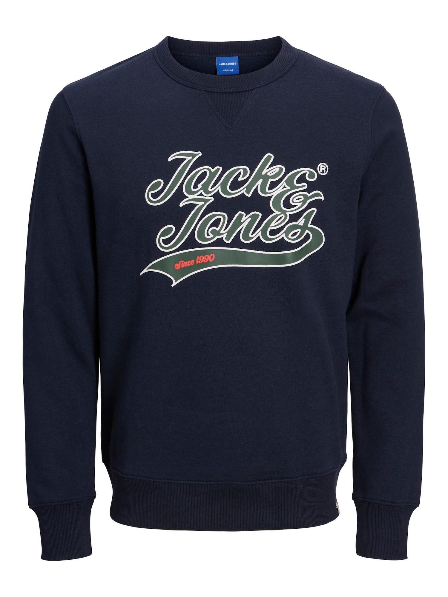 JACK & JONES Majica 'BECKS'  mornarska / jelka / oranžno rdeča / bela