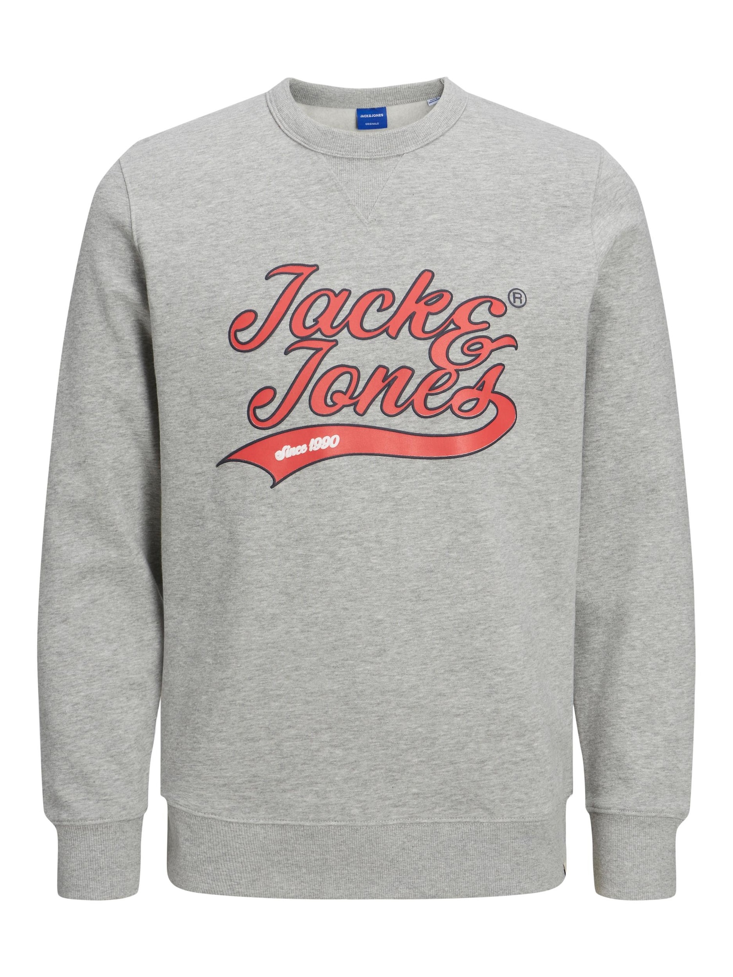 JACK & JONES Majica 'BECKS'  siva / rdeča / črna