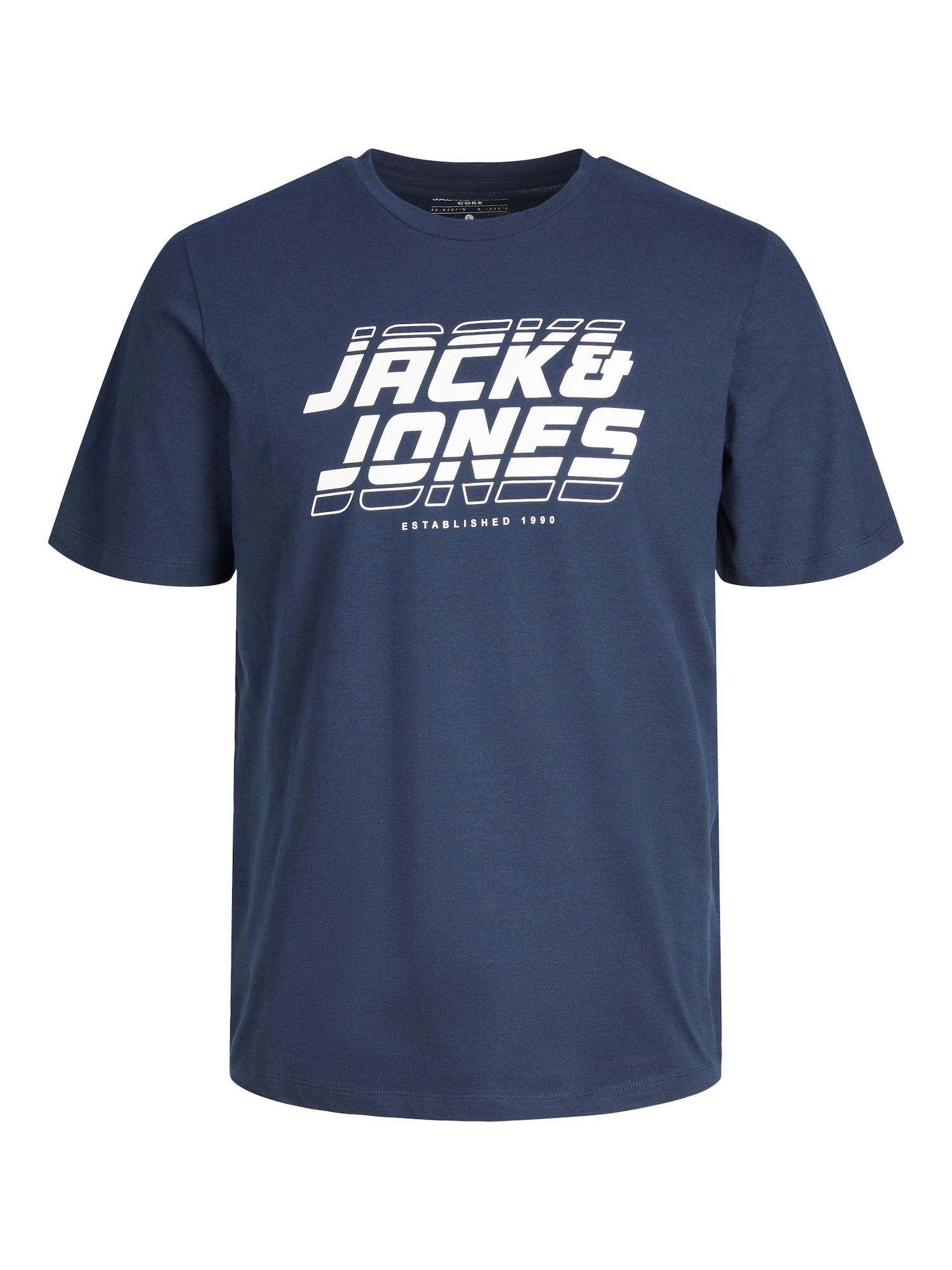 JACK & JONES Majica 'ELLIOT'  temno modra / bela