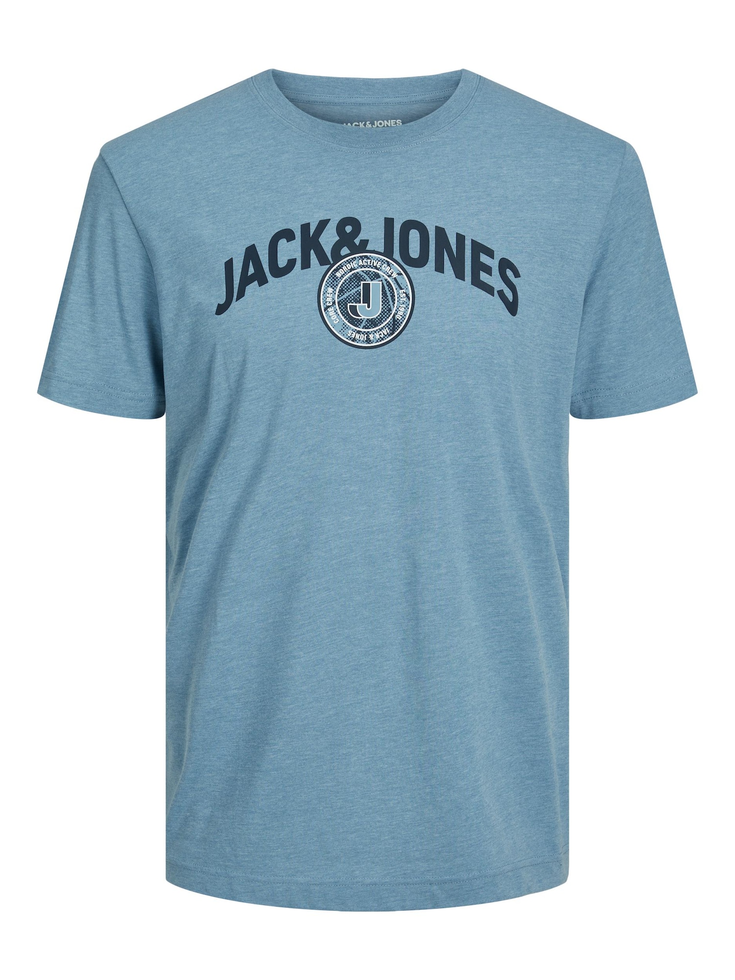 JACK & JONES Majica 'OUNCE'  mornarska / dimno modra / bela