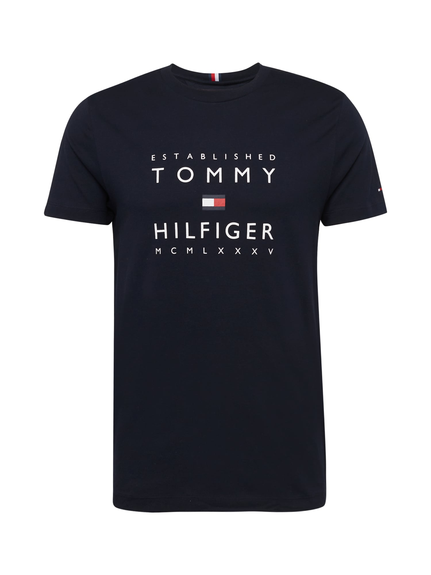 TOMMY HILFIGER Majica  nočno modra / rdeča / bela