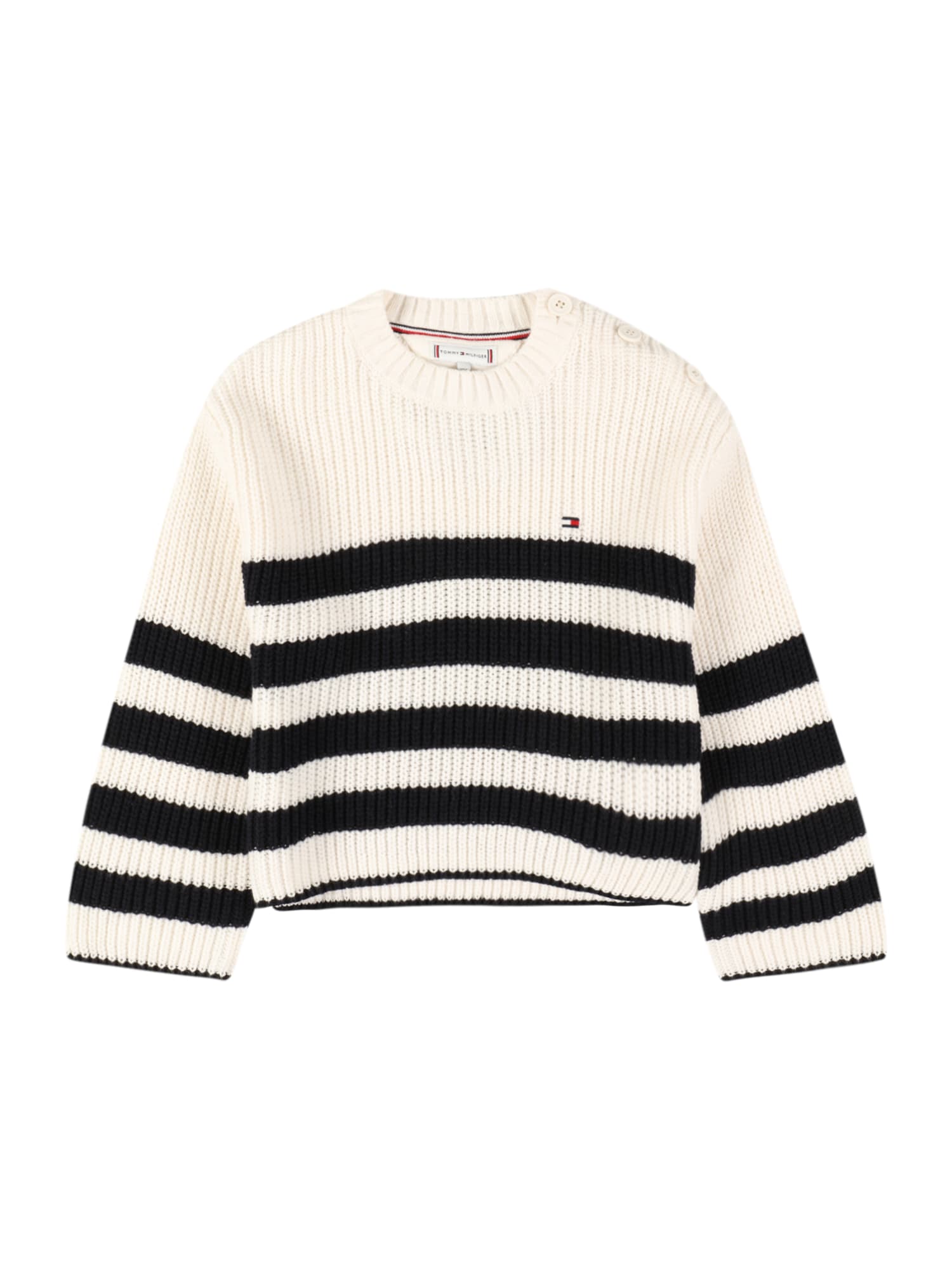 TOMMY HILFIGER Pulover 'Nautical'  rdeča / črna / naravno bela