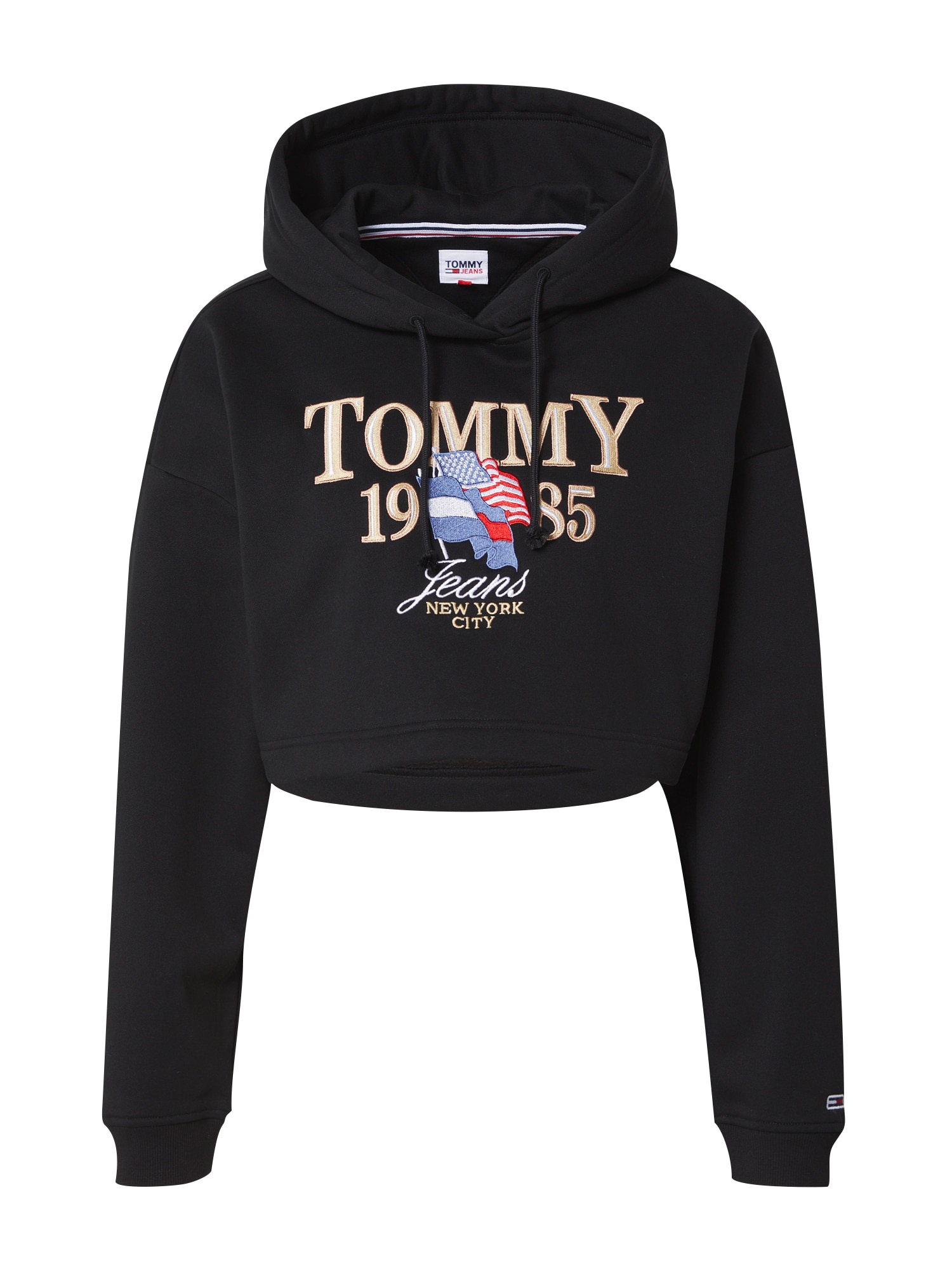 Tommy Jeans Majica  modra / mornarska / zlata / črna