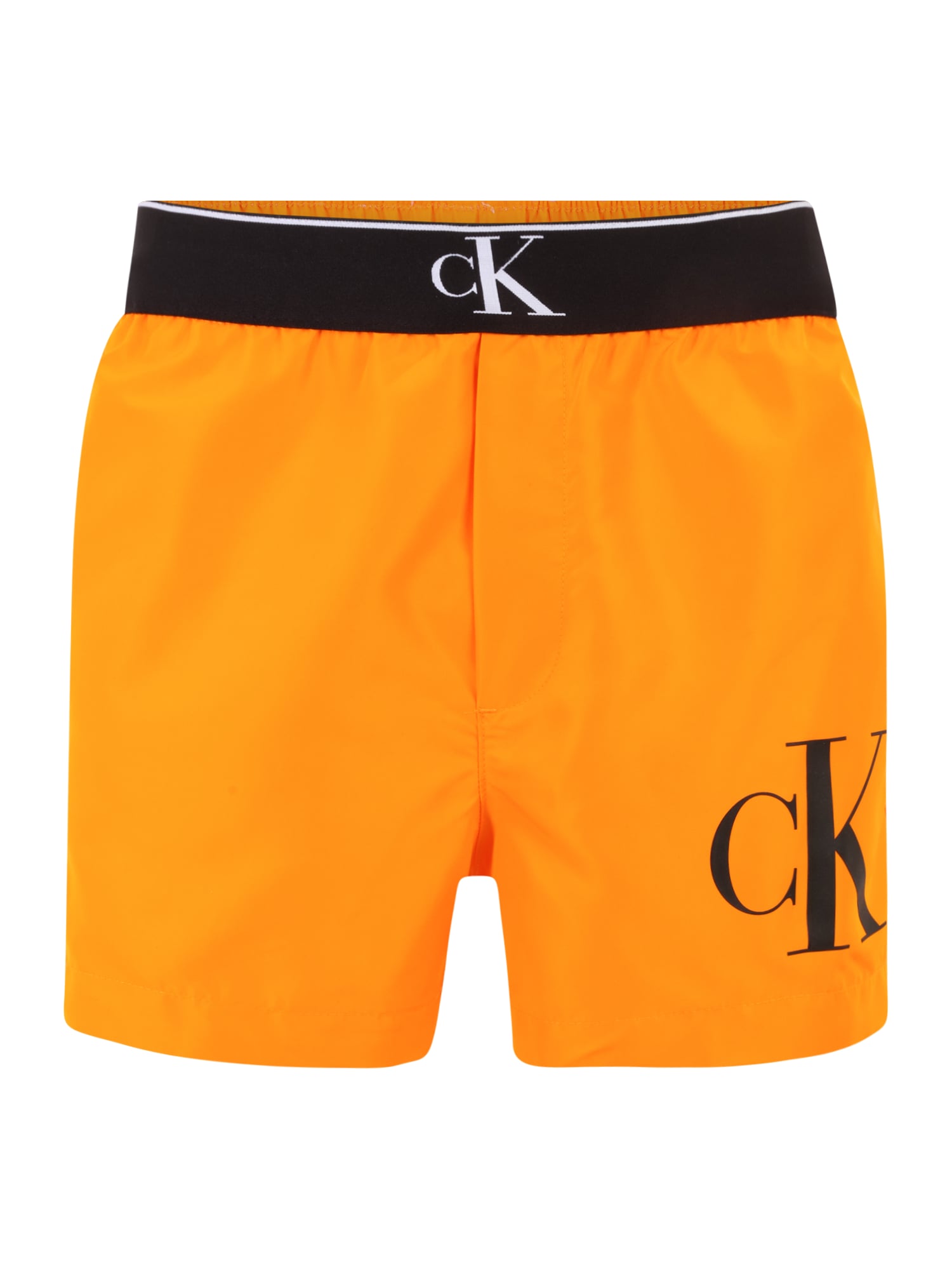 Calvin Klein Swimwear Kratke kopalne hlače  oranžna / črna / bela