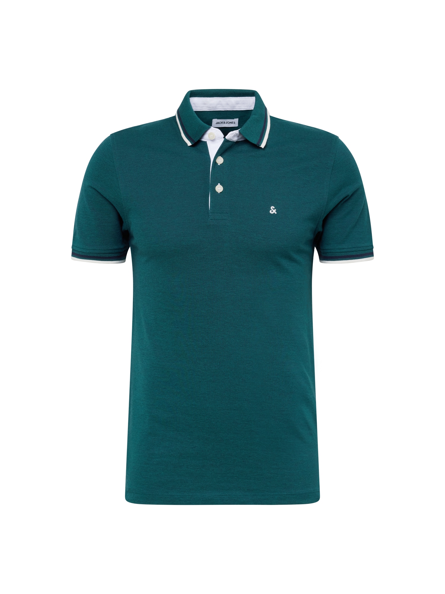 JACK & JONES Majica  temno zelena / bela