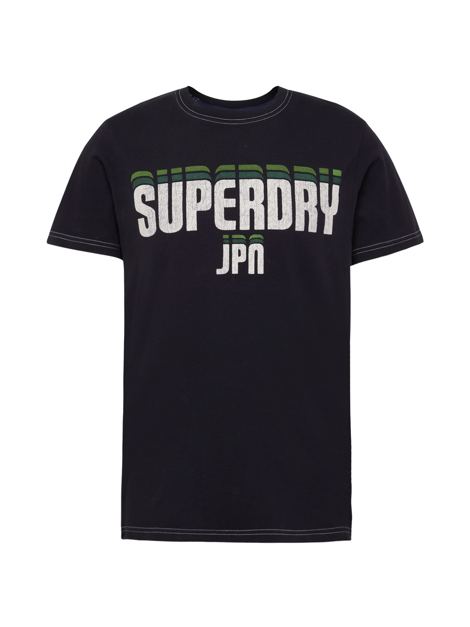 Superdry Majica  zelena / svetlo zelena / črna / bela