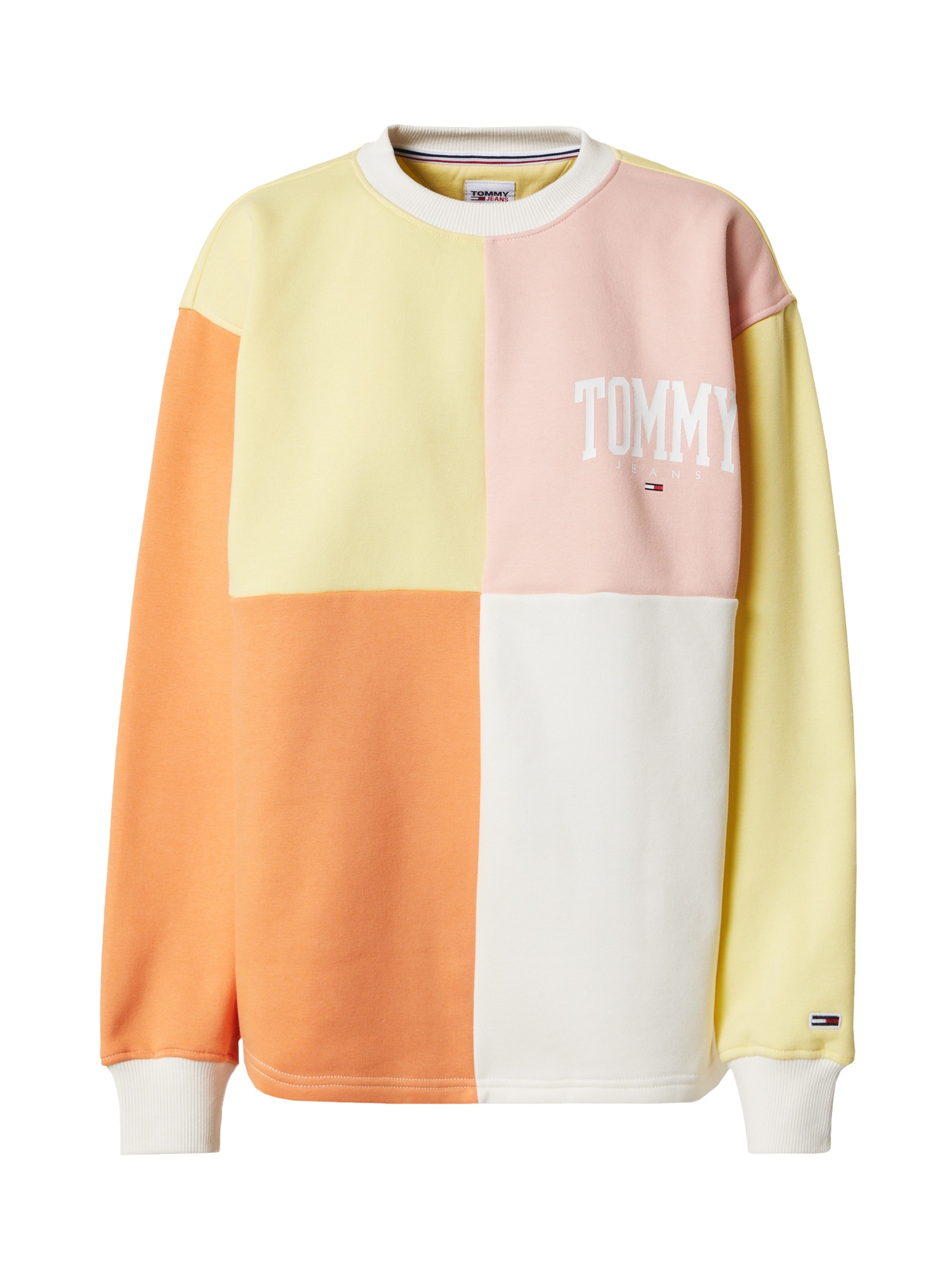 Tommy Jeans Majica  pastelno rumena / oranžna / roza / bela